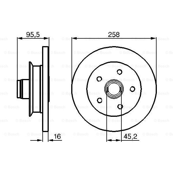 Слика на кочионен диск BOSCH 0 986 478 224 за VW Transporter T3 Box 1.6 D - 50 коњи дизел