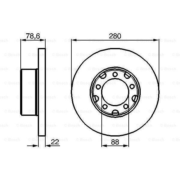 Слика на кочионен диск BOSCH 0 986 478 529 за Mercedes T2 (609) 510 (667.061, 667.062) - 105 коњи бензин