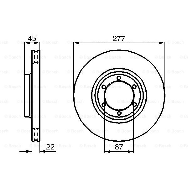 Слика на кочионен диск BOSCH 0 986 478 635 за Hyundai Galloper 2 (JK-01) 2.5 TD - 88 коњи дизел