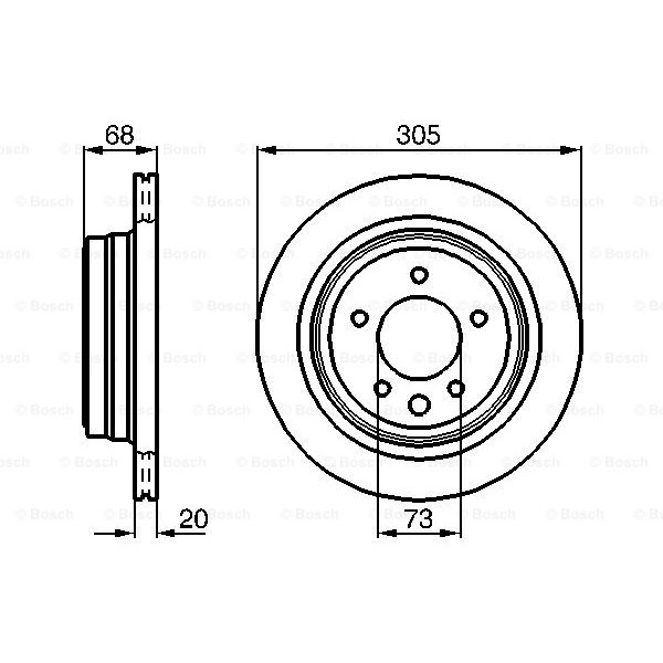 Слика на кочионен диск BOSCH 0 986 478 660 за Jaguar XJ (NAW,NBW) R 4.0 - 363 коњи бензин