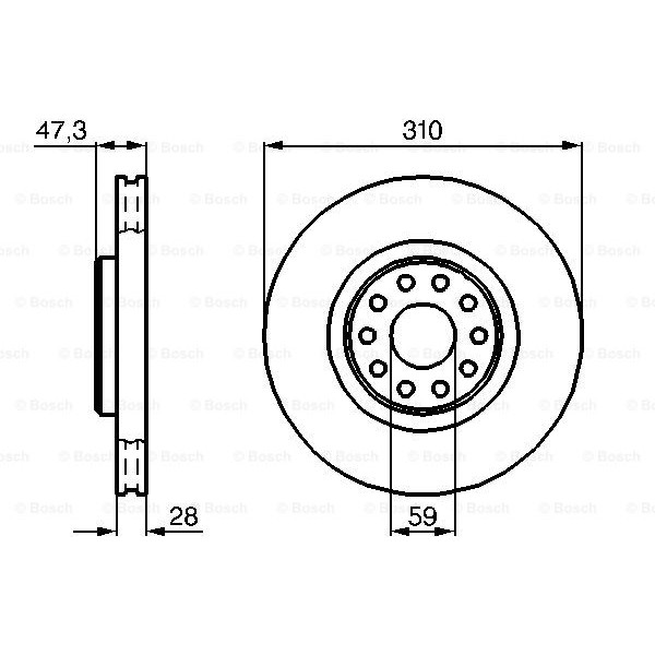 Слика на кочионен диск BOSCH 0 986 478 669 за Alfa Romeo 166 Sedan 2.0 V6 (936A3___) - 205 коњи бензин