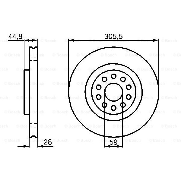 Слика на кочионен диск BOSCH 0 986 478 963 за Lancia Thesis (841AX) 2.4 JTD - 175 коњи дизел