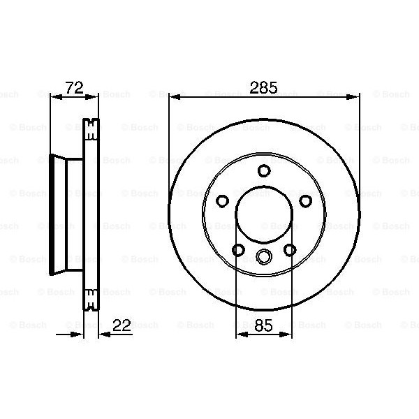 Слика на кочионен диск BOSCH 0 986 479 212 за Mercedes Sprinter 3-t Platform (903) 308 D 2.3 - 82 коњи дизел