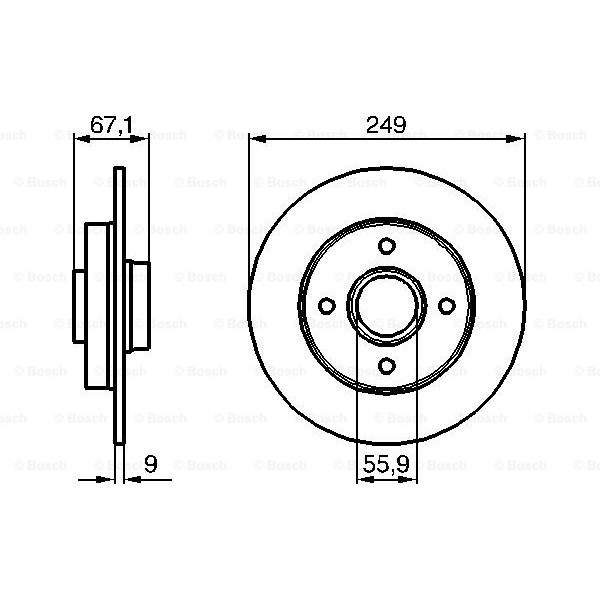 Слика на кочионен диск BOSCH 0 986 479 219 за Peugeot 307 Estate (3E) 1.4 HDi - 68 коњи дизел