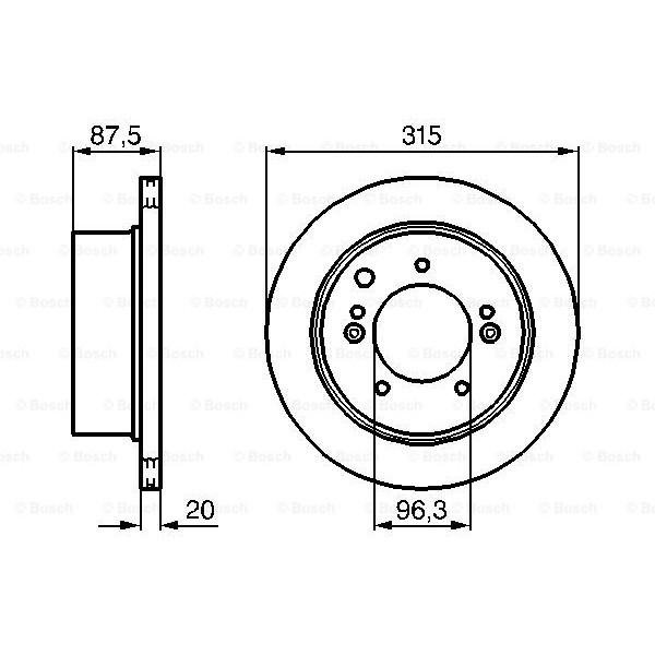 Слика на кочионен диск BOSCH 0 986 479 232 за Kia Sorento (JC) 3.5 - 195 коњи бензин