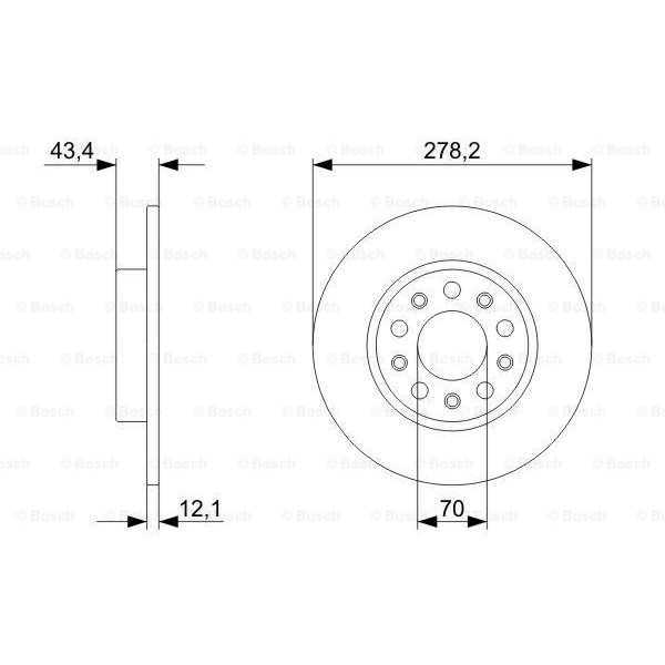 Слика на кочионен диск BOSCH 0 986 479 292 за Alfa Romeo 159 Sportwagon 1.8 MPI - 140 коњи бензин