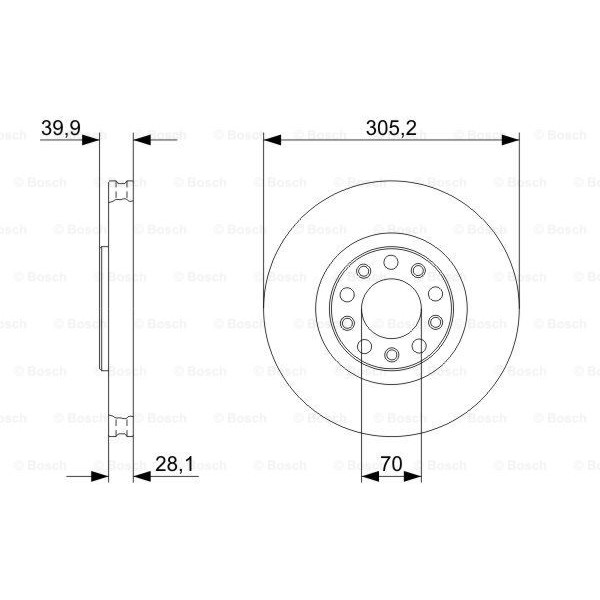 Слика на кочионен диск BOSCH 0 986 479 293 за Alfa Romeo 159 Sedan 2.2 JTS - 185 коњи бензин