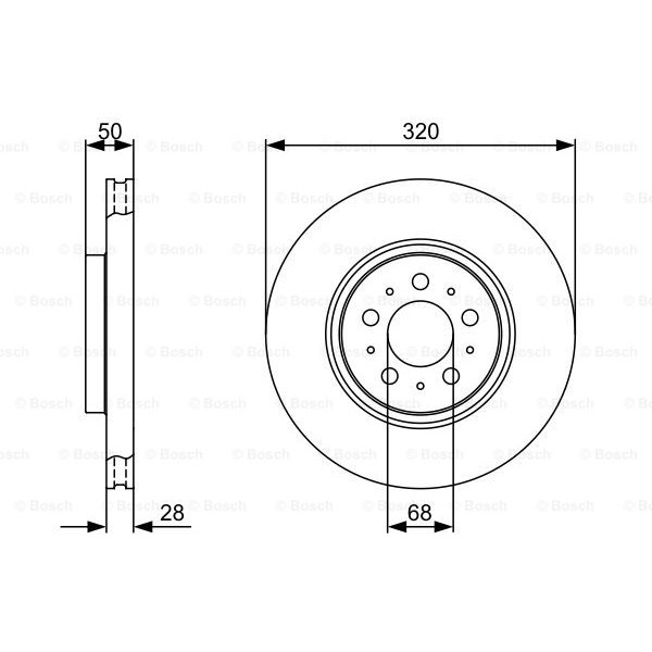 Слика на кочионен диск BOSCH 0 986 479 321 за Volvo V70 Estate 2 (P80) 2.4 - 170 коњи бензин