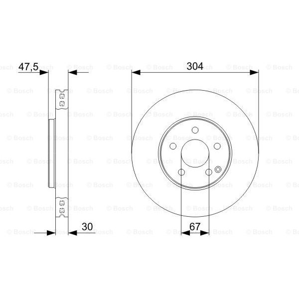 Слика на кочионен диск BOSCH 0 986 479 333 за Mercedes E-class Saloon (w211) E 320 CDI 4-matic - 224 коњи дизел