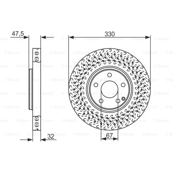 Слика на кочионен диск BOSCH 0 986 479 334 за Mercedes E-class Estate (s211) E 280 T CDI 4-matic (211.284) - 190 коњи дизел