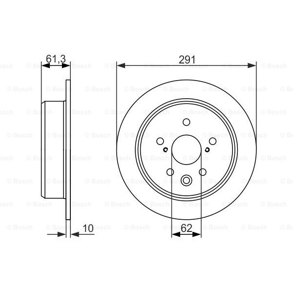 Слика на кочионен диск BOSCH 0 986 479 657 за Lexus IS Saloon (XE2,SE2) 250 (GSE20) - 208 коњи бензин