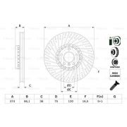 Слика 1 на кочионен диск BOSCH 0 986 479 E30