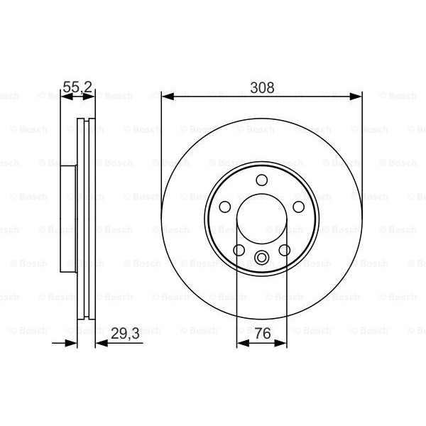 Слика на кочионен диск BOSCH 0 986 479 R84 за VW Transporter 6 Box (SGA, SGH) 2.0 TDI - 84 коњи дизел