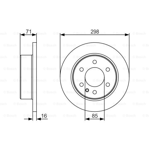 Слика на кочионен диск BOSCH 0 986 479 S05 за Mercedes Sprinter 3.5-t Box (906) 313 CDI (906.631, 906.633, 906.635, 906.637) - 129 коњи дизел