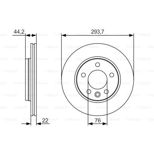 Слика на кочионен диск BOSCH 0 986 479 S06 за VW Transporter 6 Box (SGA, SGH) 2.0 TDI - 84 коњи дизел