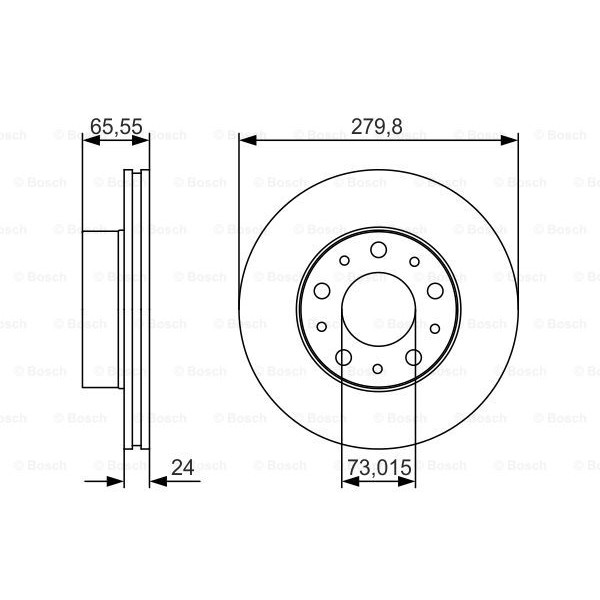 Слика на кочионен диск BOSCH 0 986 479 S70 за Citroen Jumper BOX 244 2.2 HDi - 101 коњи дизел