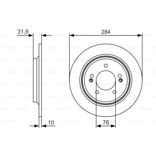 Слика на кочионен диск BOSCH 0 986 479 V09 за Hyundai i30 (PDE, PD) 1.4 T-GDI - 140 коњи бензин