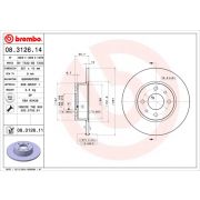 Слика 1 на кочионен диск BREMBO 08.3126.14