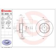 Слика 1 на кочионен диск BREMBO 08.3636.10