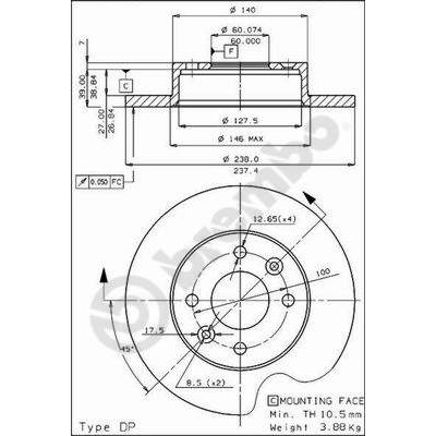 Слика на Кочионен диск BREMBO 08.4284.10