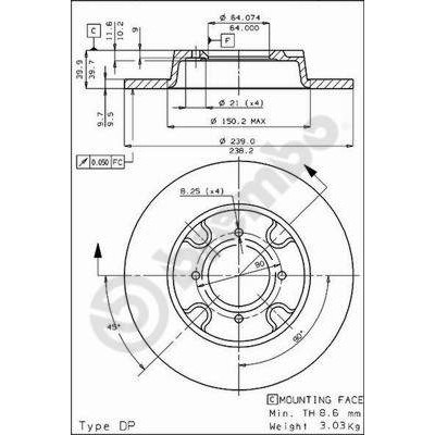 Слика на Кочионен диск BREMBO 08.4413.10