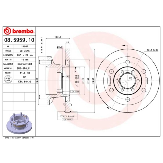 Слика на Кочионен диск BREMBO 08.5959.10