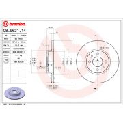 Слика 1 на кочионен диск BREMBO 08.9621.14