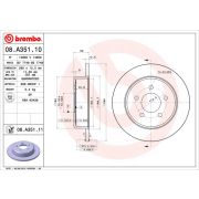 Слика 1 на кочионен диск BREMBO 08.A351.10