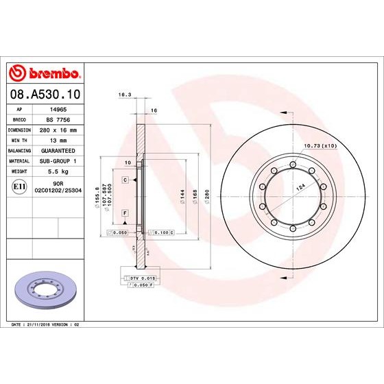 Слика на Кочионен диск BREMBO 08.A530.10