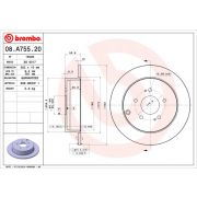 Слика 1 на кочионен диск BREMBO 08.A755.20