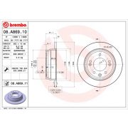 Слика 1 на кочионен диск BREMBO 08.A869.10