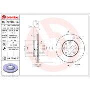 Слика 1 на кочионен диск BREMBO 09.3090.14