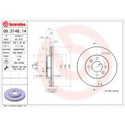 Слика 1 на кочионен диск BREMBO 09.3148.14