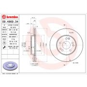 Слика 1 на кочионен диск BREMBO 09.4869.34