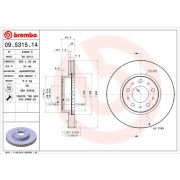 Слика 1 на кочионен диск BREMBO 09.5315.14