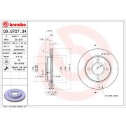 Слика 1 на кочионен диск BREMBO 09.6727.34