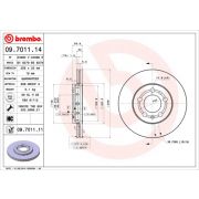 Слика 1 на кочионен диск BREMBO 09.7011.14