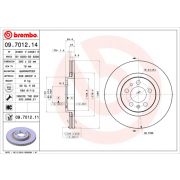 Слика 1 на кочионен диск BREMBO 09.7012.14