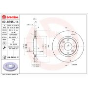 Слика 1 на кочионен диск BREMBO 09.8695.14