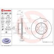 Слика 1 на кочионен диск BREMBO 09.8931.20