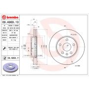 Слика 1 на кочионен диск BREMBO 09.A969.10