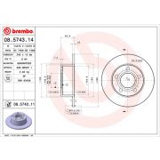 Слика 1 на кочионен диск BREMBO COATED DISC LINE 08.5743.11