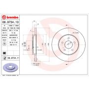 Слика 1 на кочионен диск BREMBO COATED DISC LINE 08.9734.11