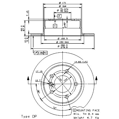 Слика на Кочионен диск BREMBO COATED DISC LINE 08.9859.81