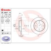 Слика 1 на кочионен диск BREMBO COATED DISC LINE 08.A607.11