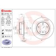 Слика 1 на кочионен диск BREMBO COATED DISC LINE 08.C115.11