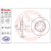 Слика 1 на кочионен диск BREMBO COATED DISC LINE 08.C308.11