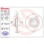 Слика 1 на кочионен диск BREMBO COATED DISC LINE 08.C309.11