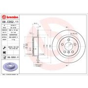 Слика 1 на кочионен диск BREMBO COATED DISC LINE 08.C352.11