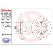 Слика 1 на кочионен диск BREMBO COATED DISC LINE 08.C423.11